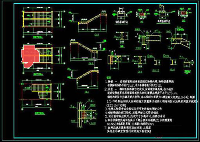 Stairs Cad block and details Download 39
